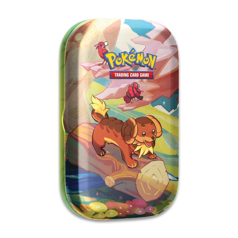 Pokemon TCG: Vibrant Paldea Mini Tin - Dachsbun & Oricorio (2 Booster Packs, 1 Sticker Sheet)